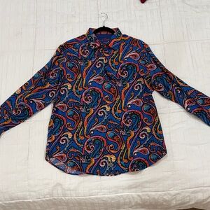 Robert Graham Blue and Orange Paisley Shirt